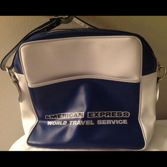 Vintage American Express Blue Chic Travel Tote Bag - Picture 2 of 6